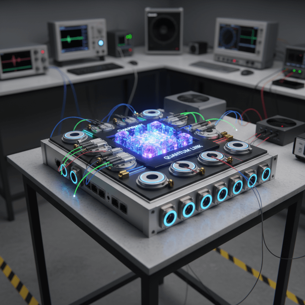 Quantum communication module and interface ports