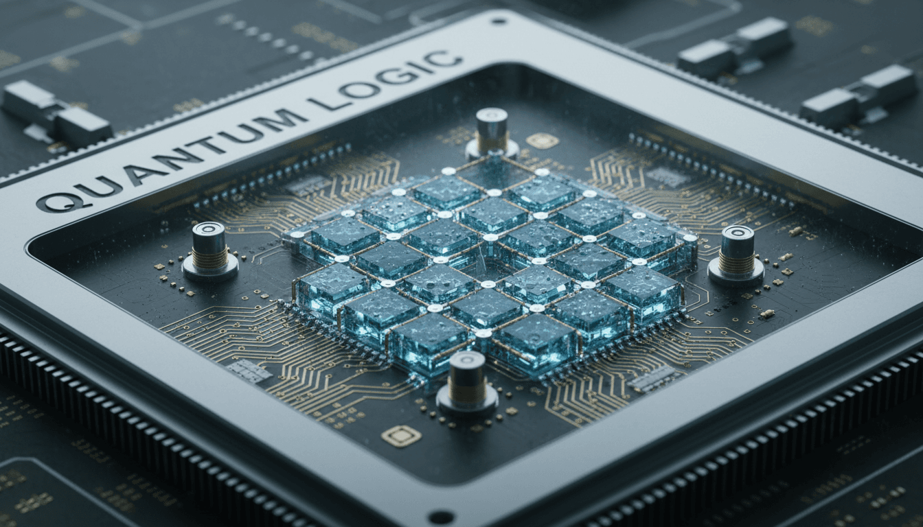 Quantum processor architecture showing integrated circuit design