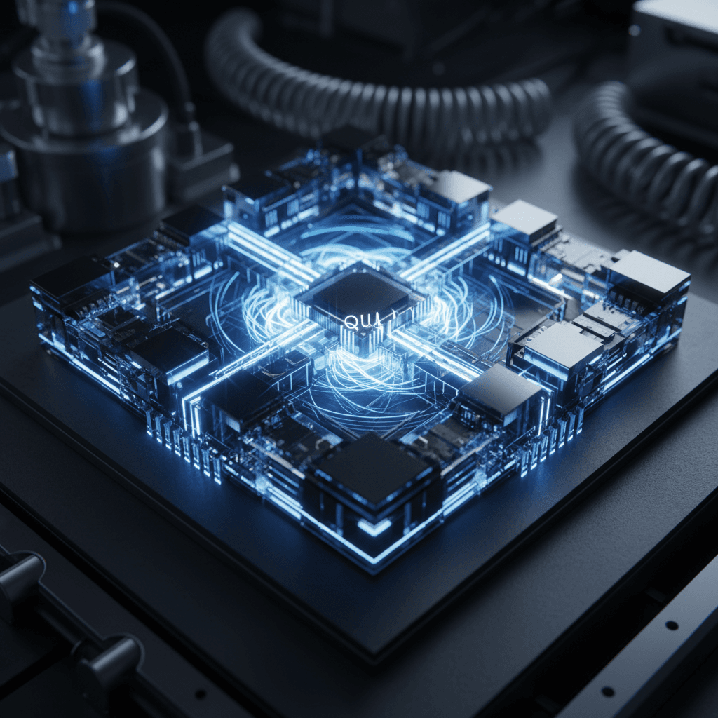 Quantum computing processor with polariton interactions